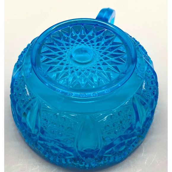 Blue Quintec Heritage Pattern Handled Nappy Dish with Sawtooth Rim 7" Across - Picture 2 of 10